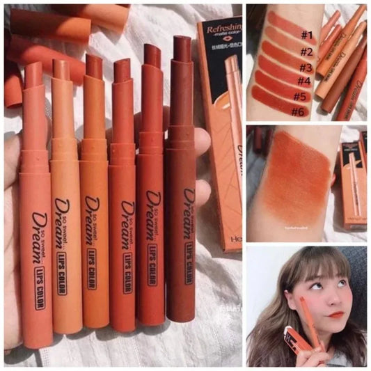 Hengfang Matte Dream Lipstick Set – 6-Piece | Long-Lasting Nude Shades | Waterproof & Smooth Matte Finish