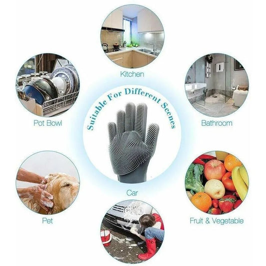 Silicone Waterproof Washing Gloves — Multi-Purpose Cleaning Made Easy