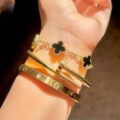 3 PC Golden Stainless Steel Bangle Set – Everyday Luxury