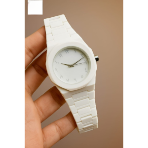 Full White Aura Watch – Stylish Design | Compact Build | Daily Use Fashion Watch (Without Box)