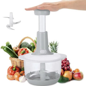 2 Liter- Manual Hand Push Chopper | Multi-functional Vegetable Meat Grinder, Grater, Chopper -2 Liter (random Color)
