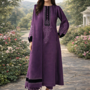 3 Pcs Women's Unstitched Embroidered Suit