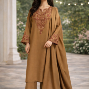 FLORENT 3 Pcs Women’s Unstitched Embroidered Dhanak Suit