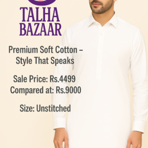 Men’s Unstitched Soft Cotton Plain Suit