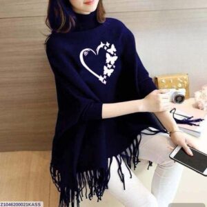 Women’s Fleece Plain Poncho Cape Shawl – Warm & Stylish Winter Wear