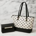 Girl's Rexine Printed Tote Bag – 2Pc Set