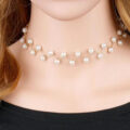 Pearl Neck Choker With Pearl Earrings