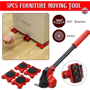 5-in-1 Heavy Furniture Mover Tool Set with Lifter & 360° Rollers