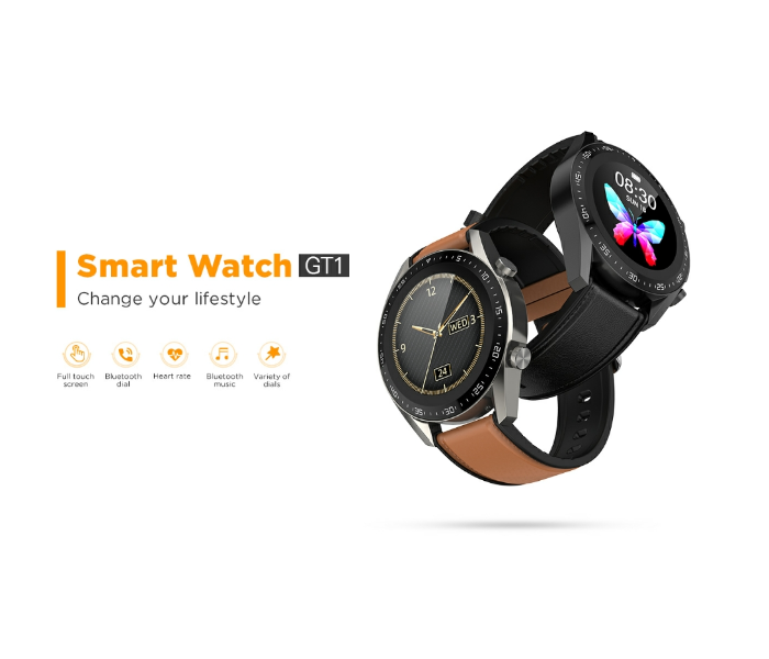 GT1 Smartwatch with 1.3 inch display and Bluetooth calling