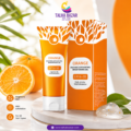 Applying Orange Enzymes Exfoliating Brightening Gel LF16-35 on face
