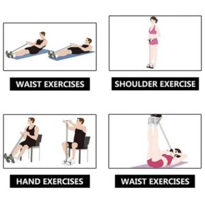 Tummy Trimmer | Foot Pedal Resistance Band Elastic Sit-up Pull Rope | Yoga Fitness Gym | Elastic Pull Ropes | Random Colors