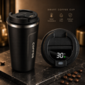 Smart Temperature Coffee Mug front view with LED temperature display by Talha Bazaa