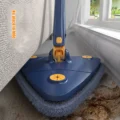 Extendable Triangle Mop 360 Twist Squeeze Window Glass Toilet Bathroom Floor Household Cleaning Ceiling Dusting (Random color)
