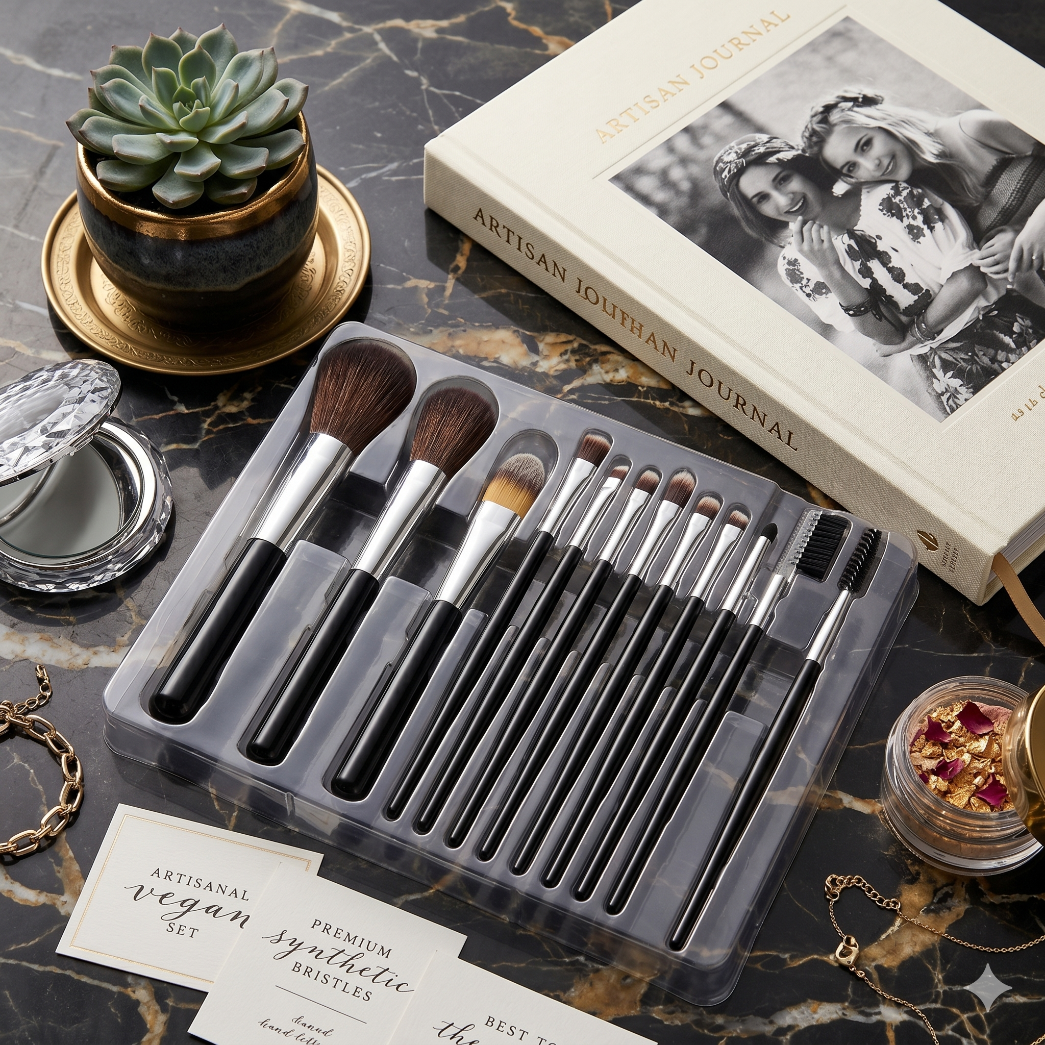 Mac Beauty Professional Makeup Brush Set with Soft Synthetic Bristles