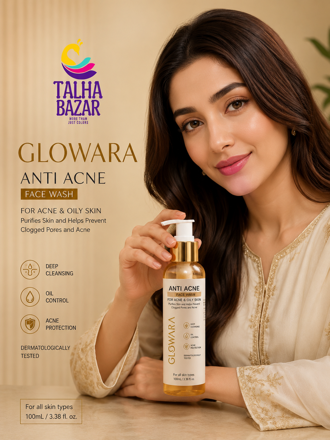 Glowara Anti Acne Face Wash for oily skin