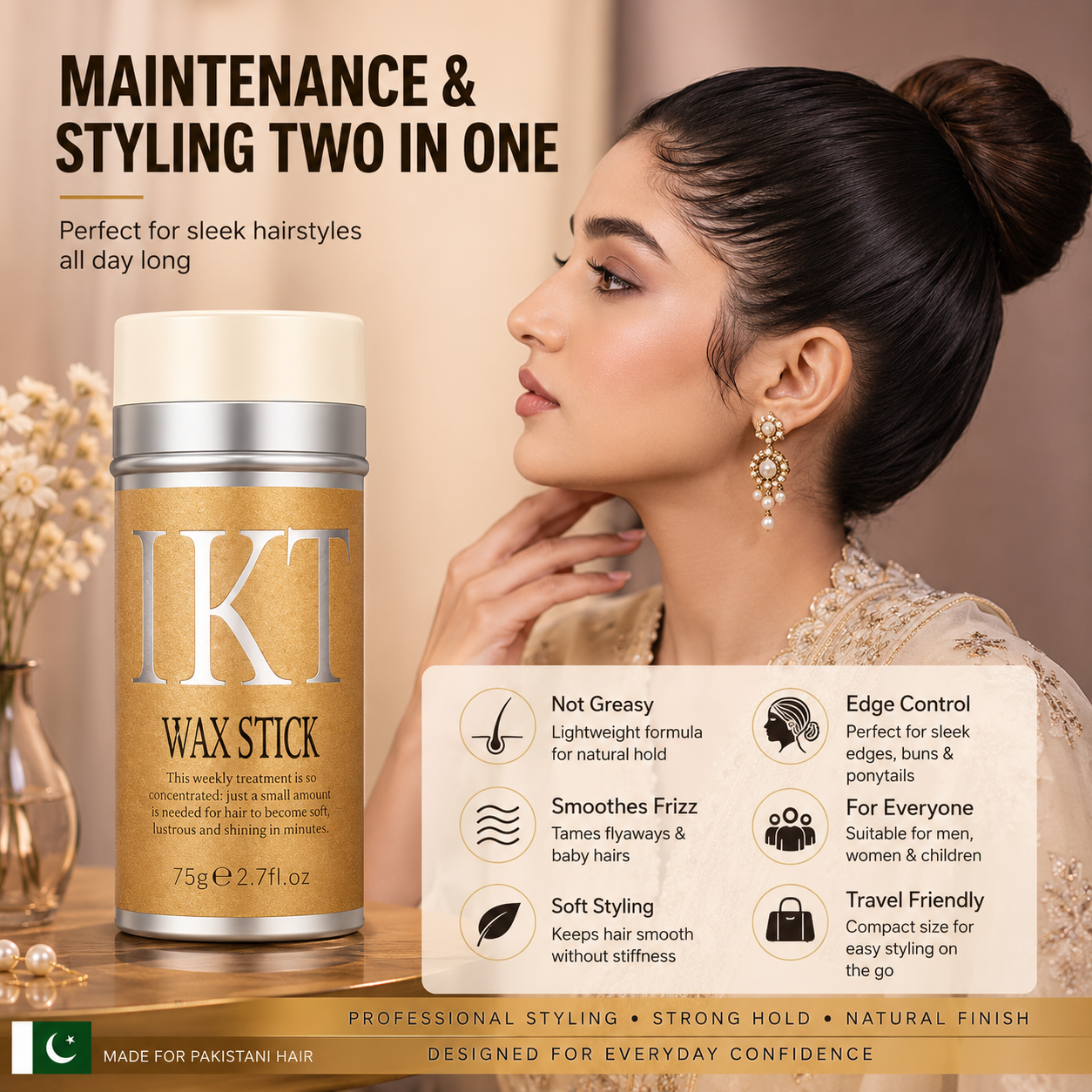 IKT Wax Stick for Sleek Bun & Edge Control