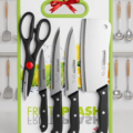 kitchen knife set with cutting board