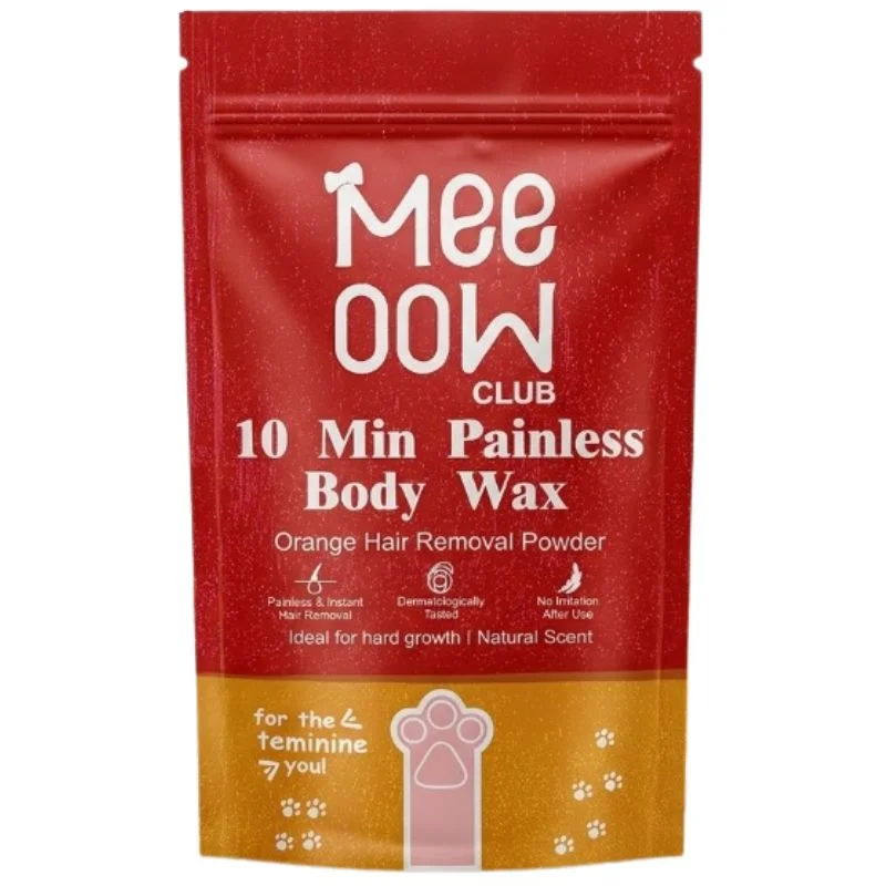 Applying Meow Club 10-Min Painless Body Wax Powder on legs
