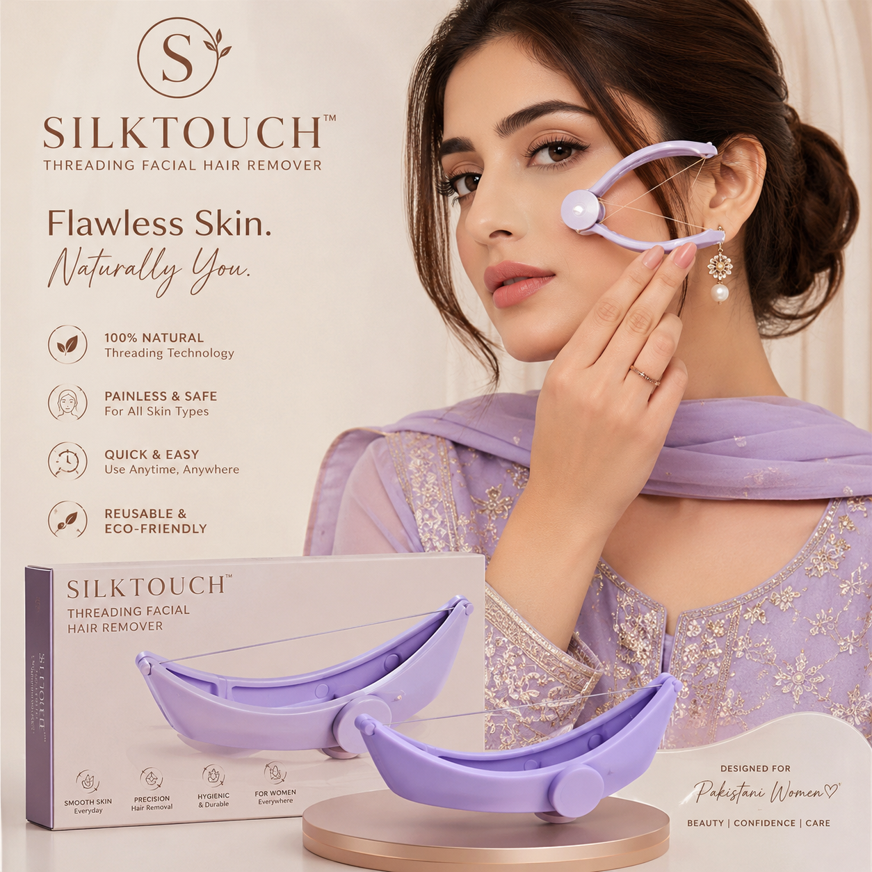 Cotton Threading Device for Eyebrows and Face