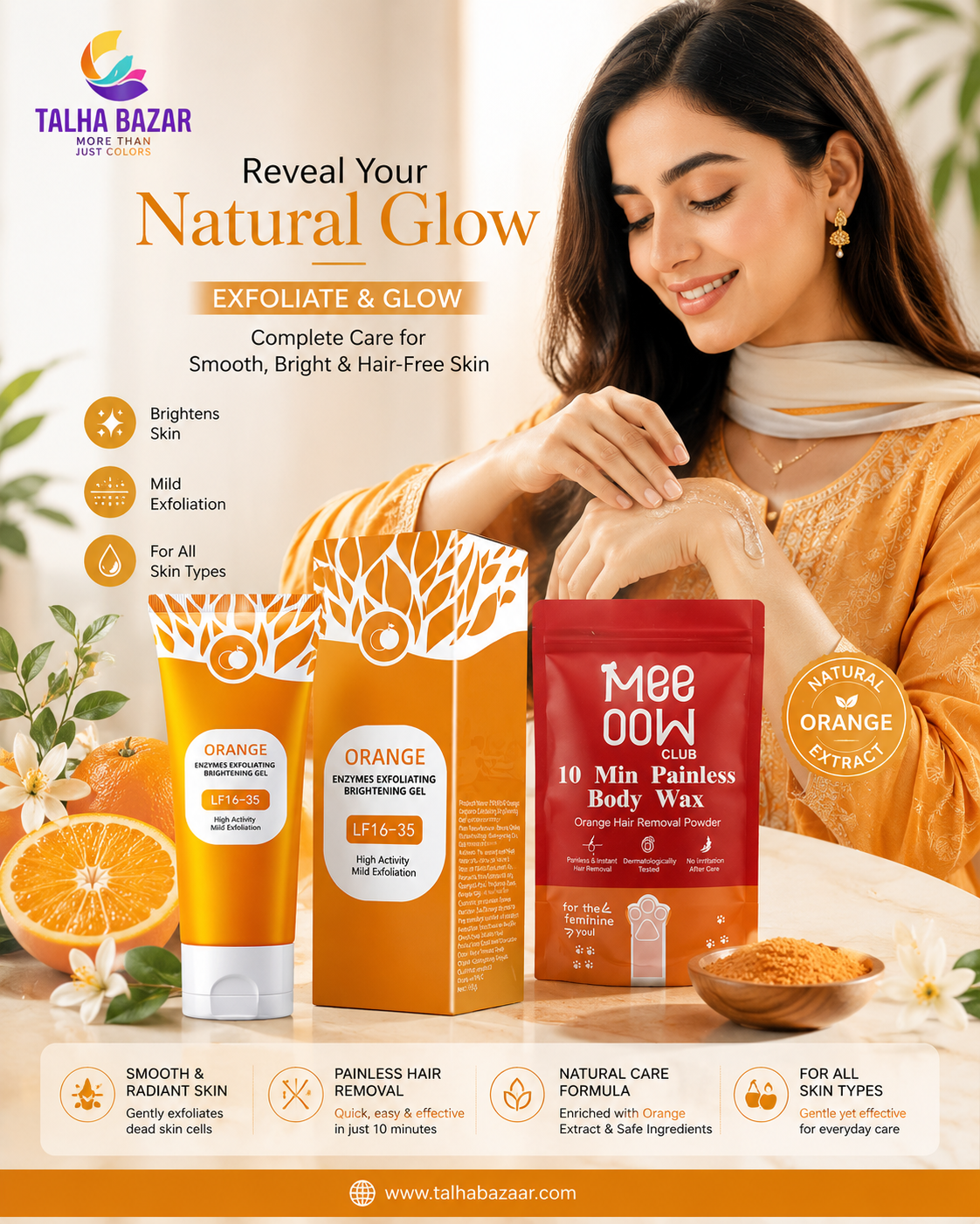 Smooth & Glow Body Care Bundle before and after results on legs
