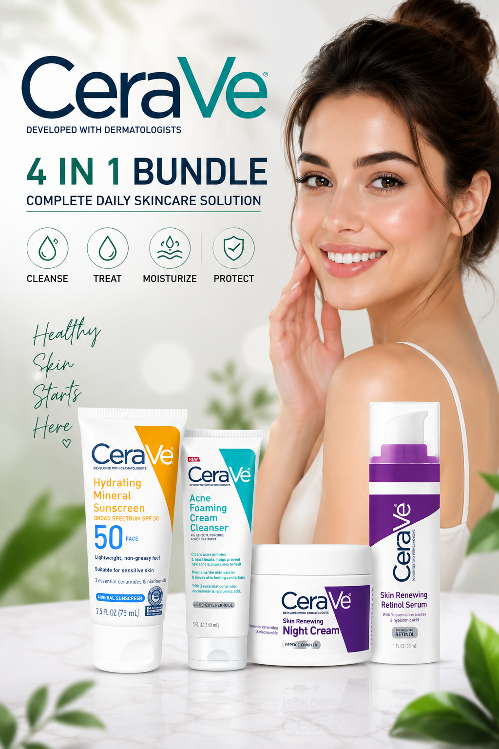 CeraVe Complete Face Care Kit for Daily Skincare Routine