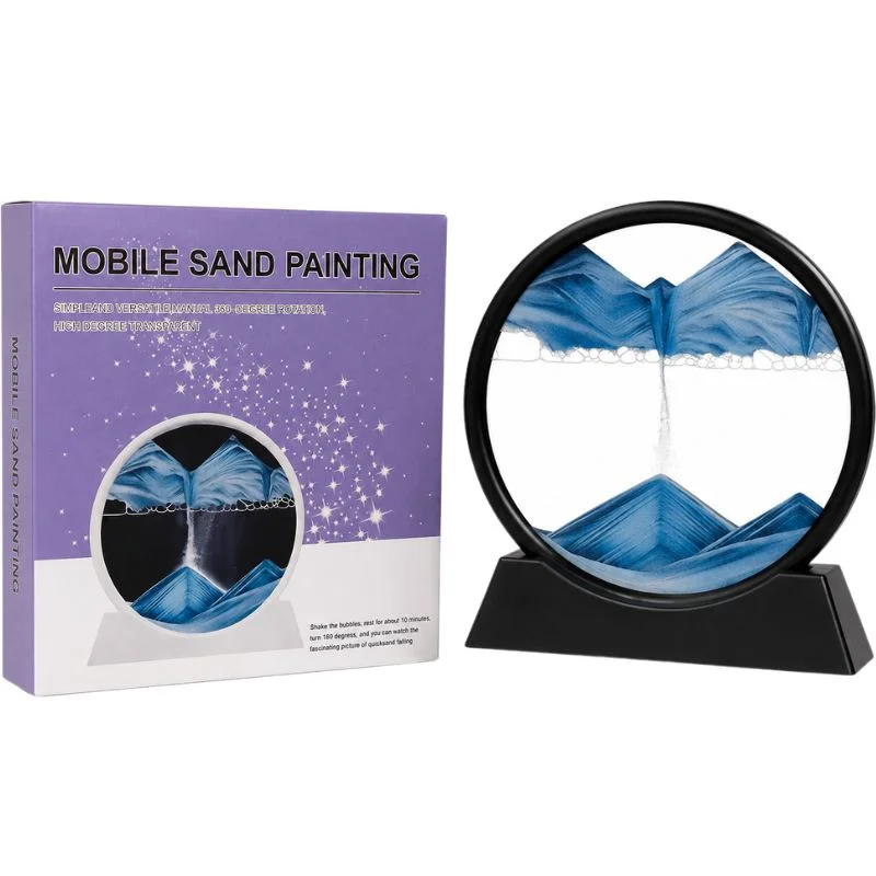 Moving Sand Art Picture 8 Inch 3D Dynamic Deep Sea Sandscape Front View
