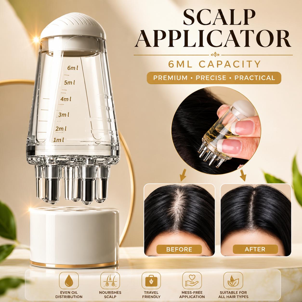Premium Oil Applicator Scalp Comb Bottle for easy scalp oil application