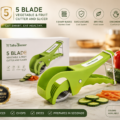 5 Blade Vegetable & Fruit Cutter and Slicer with Stainless Steel Blades by Talha Bazaar