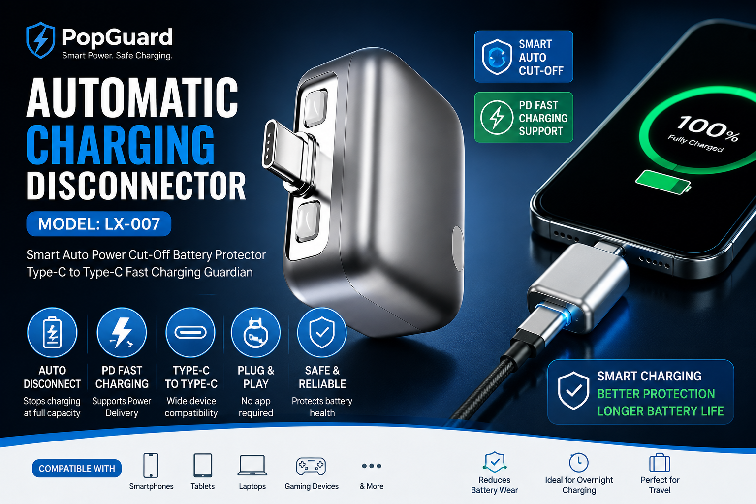Automatic Charging Disconnector LX-007 Smart Auto Power Cut-Off Battery Protector