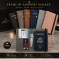 RFID Blocking Passport Wallet made from premium PU leather with secure travel document storage