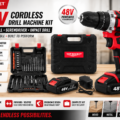 TOP ROCKET 48V Cordless Rechargeable Drill Machine Kit with