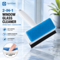Window Glass Cleaner with foam sponge and rubber squeegee for streak-free cleaning