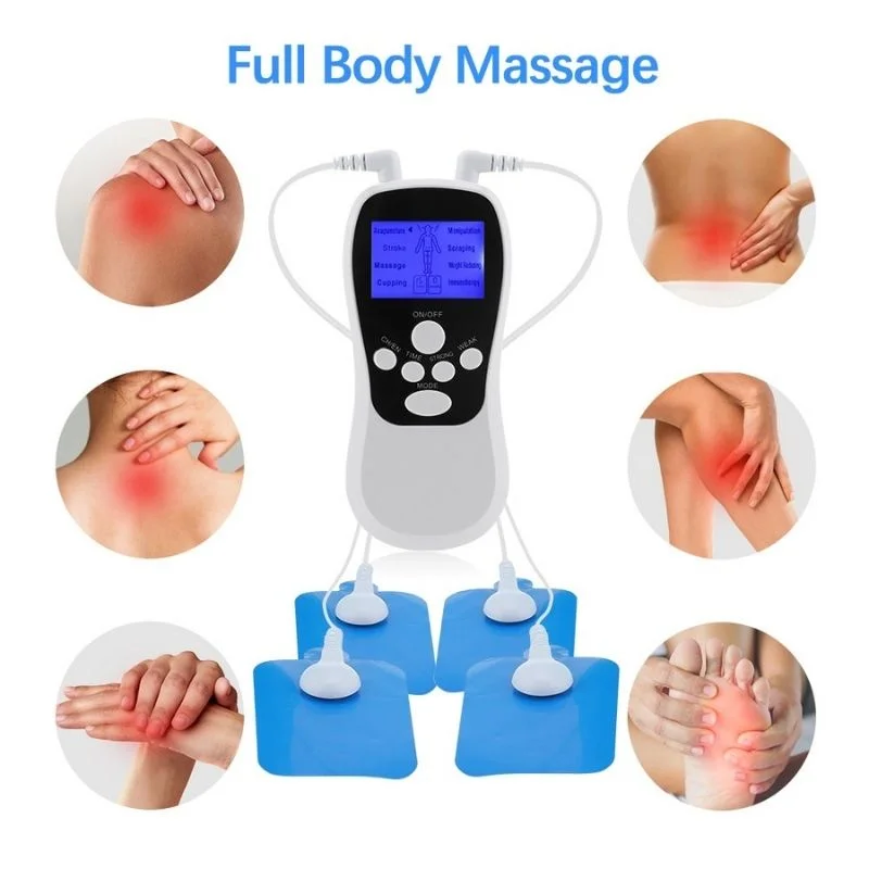 Electric pulse massager with electrode pads and connecting wires