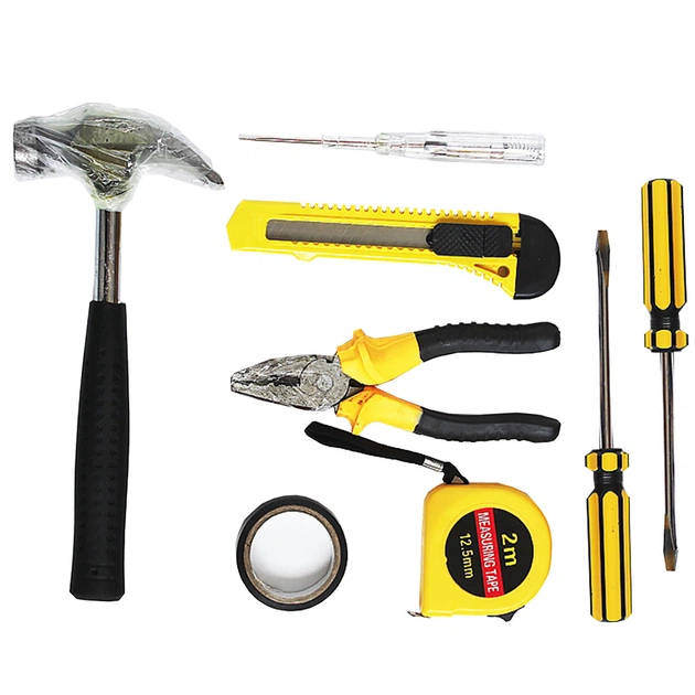 Home repair tool kit being used for a suitable basic household DIY task