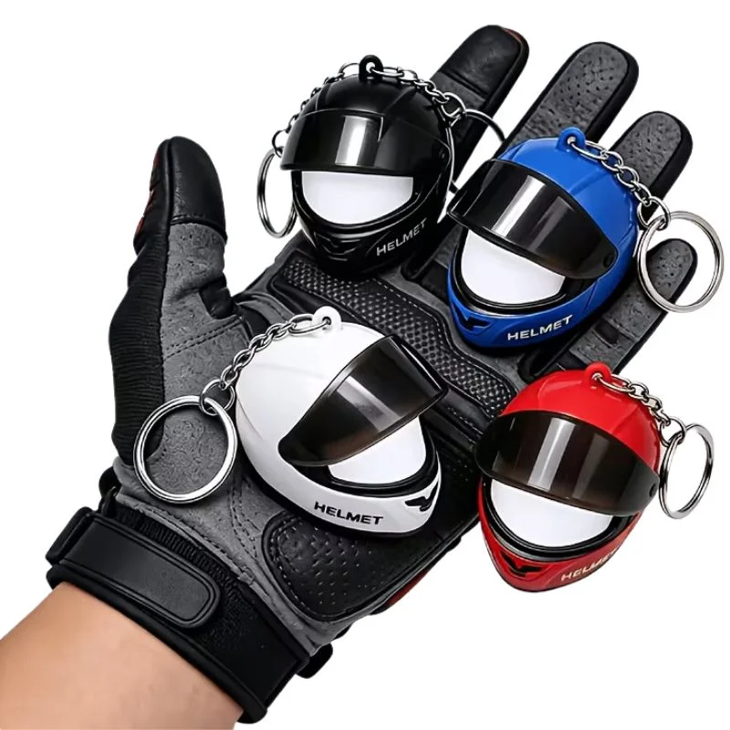 LED helmet keychain with built-in light