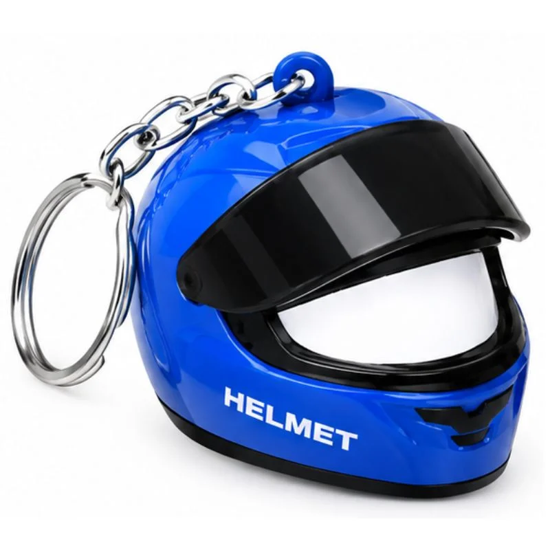 Mini bike helmet keychain in random color