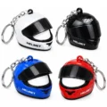 Motorcycle helmet keychain with LED and movable visor