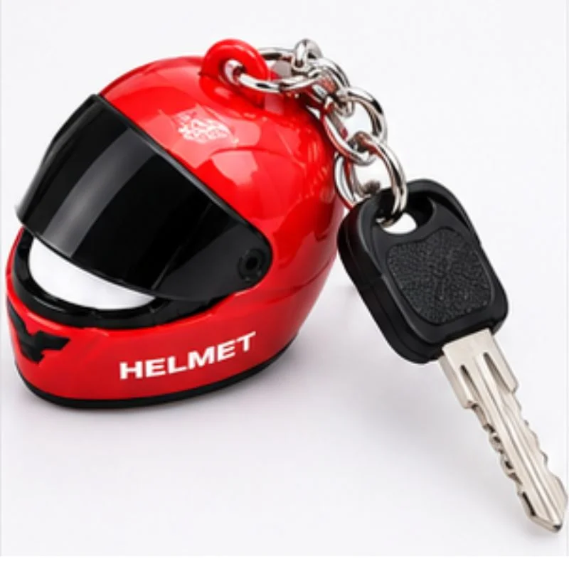 Motorcycle keychain with metal key ring