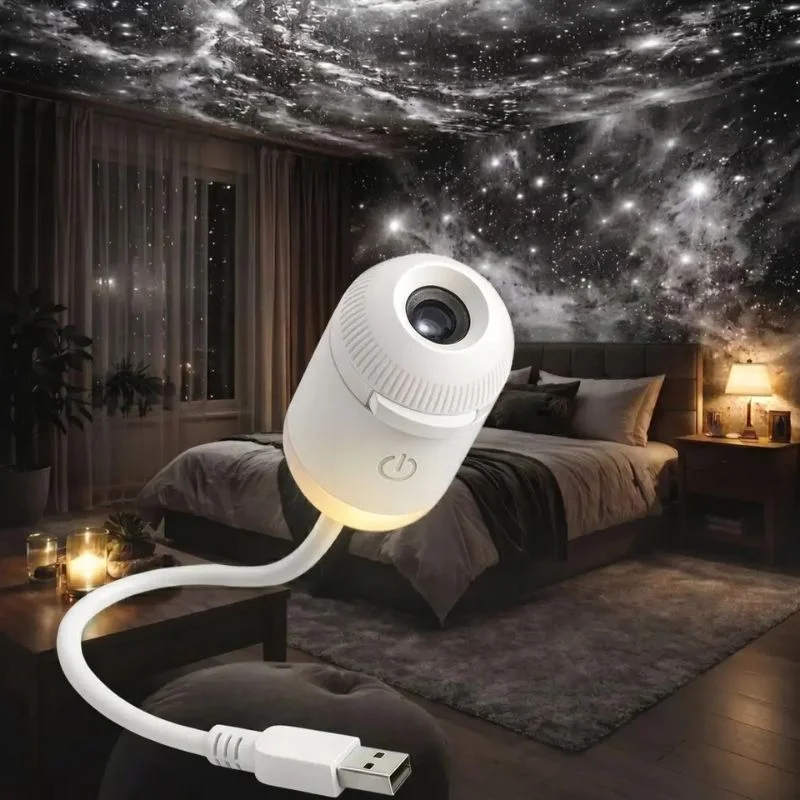 USB star projector night light for bedroom and home decoration