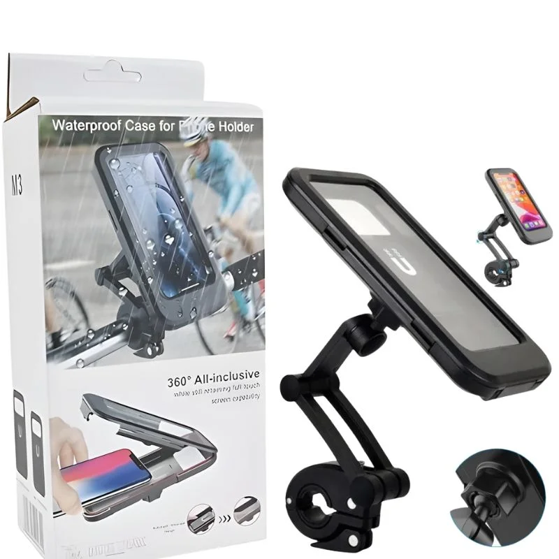 Waterproof bike phone holder with 360 degree rotation